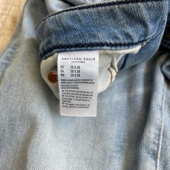 American Eagle Airflex + Temp Tech Athletic Skinny Distressed Jeans Size W28 L28 - Picture 9 of 12